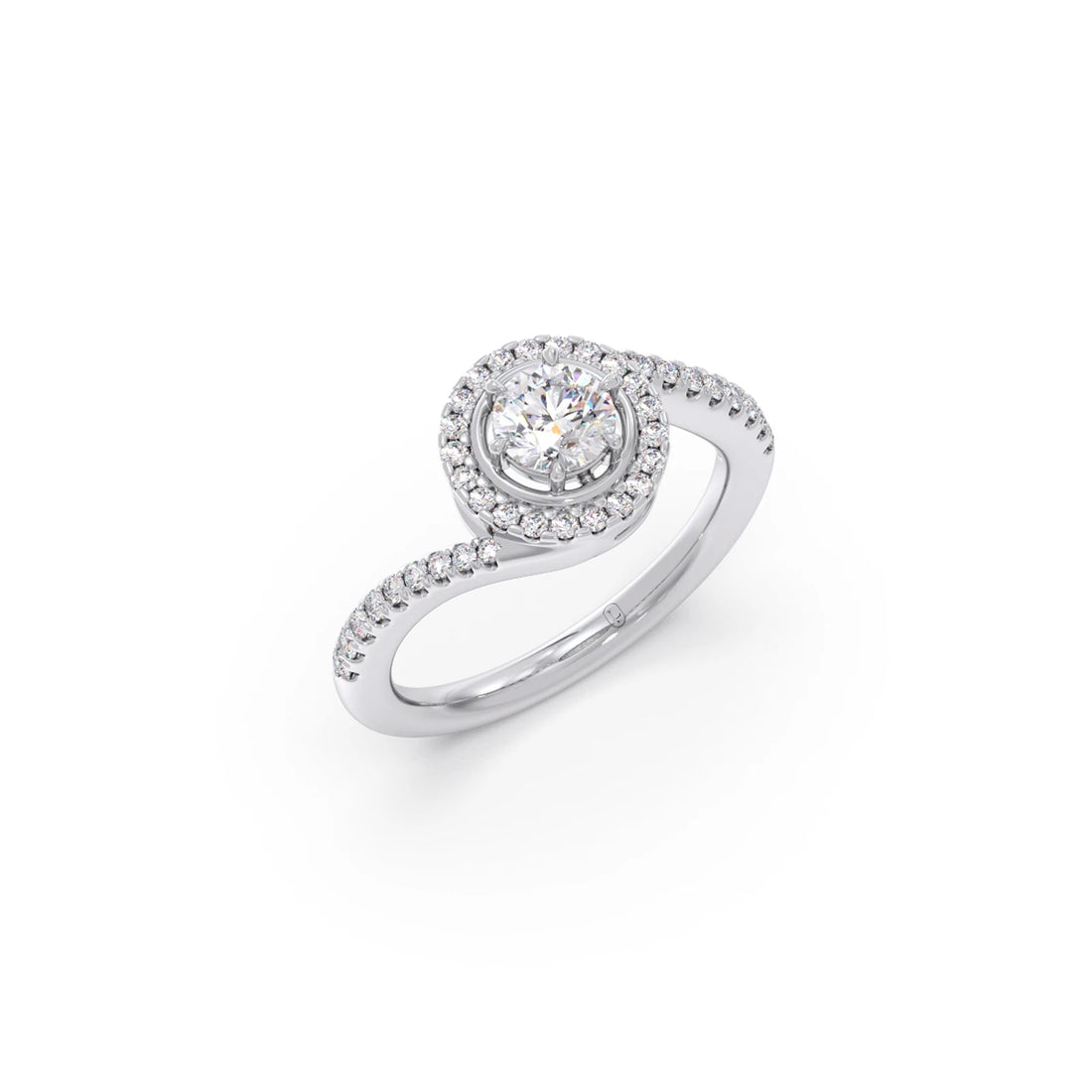 Round Halo Twist Engagement Ring – 0.50 ct