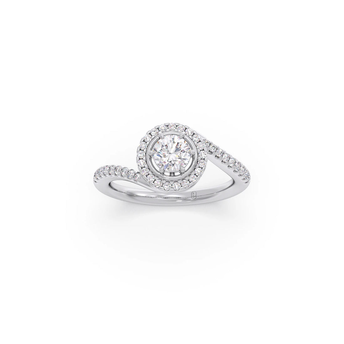Round Halo Twist Engagement Ring – 0.50 ct
