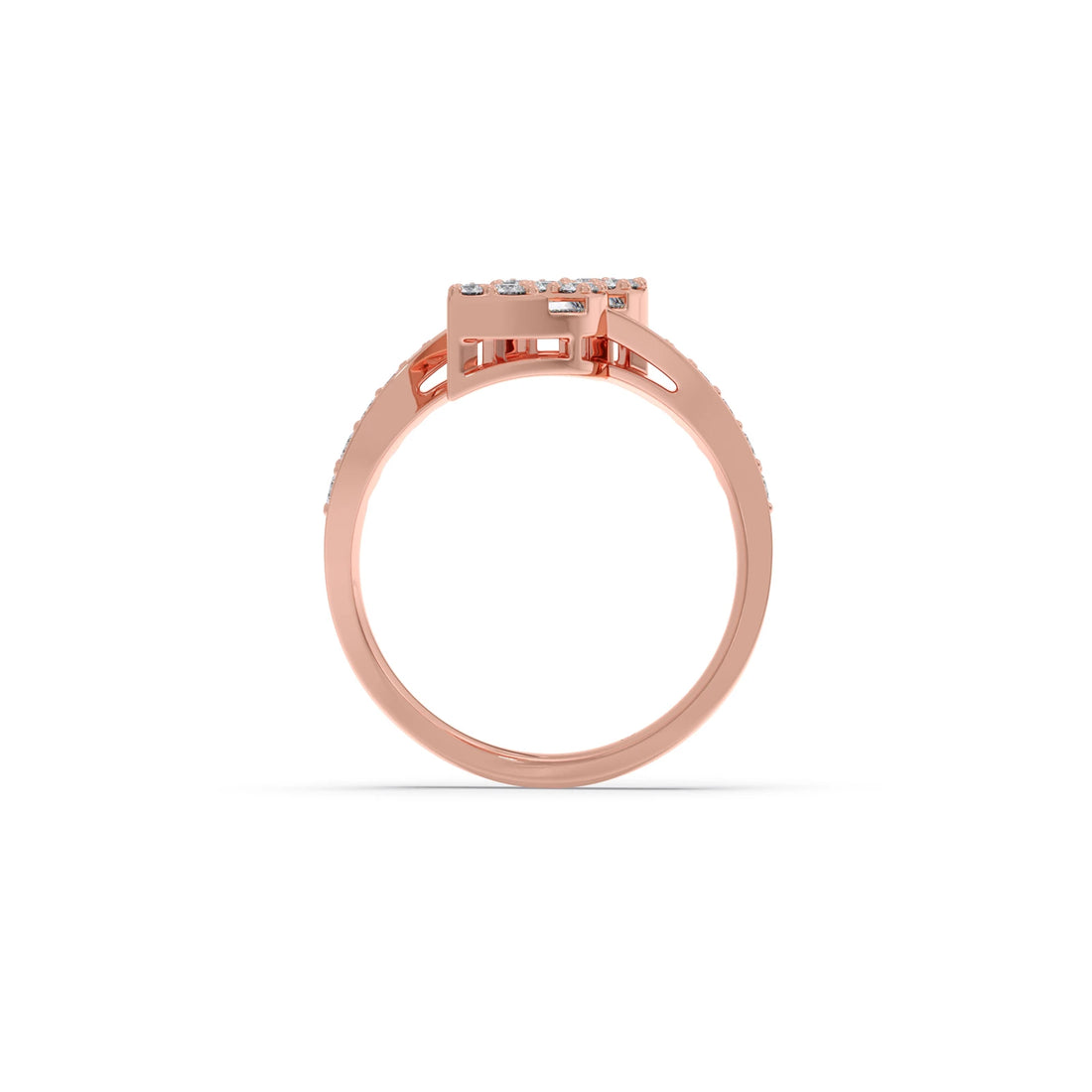 Baguette and Round Diamond Bypass Ring