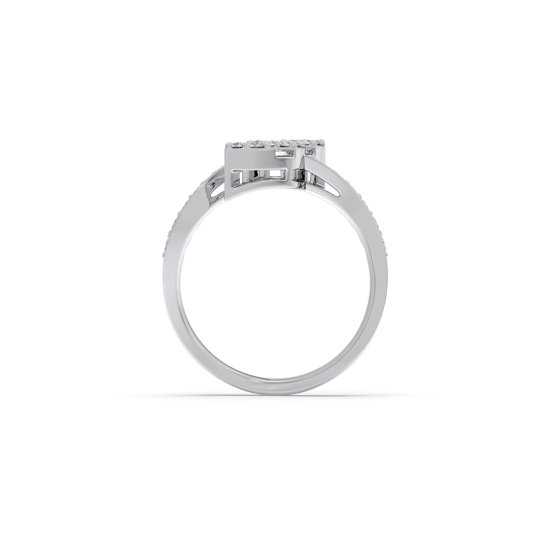 Baguette and Round Diamond Bypass Ring