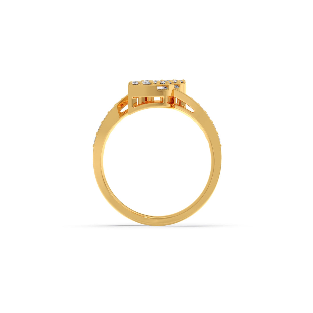 Baguette and Round Diamond Bypass Ring