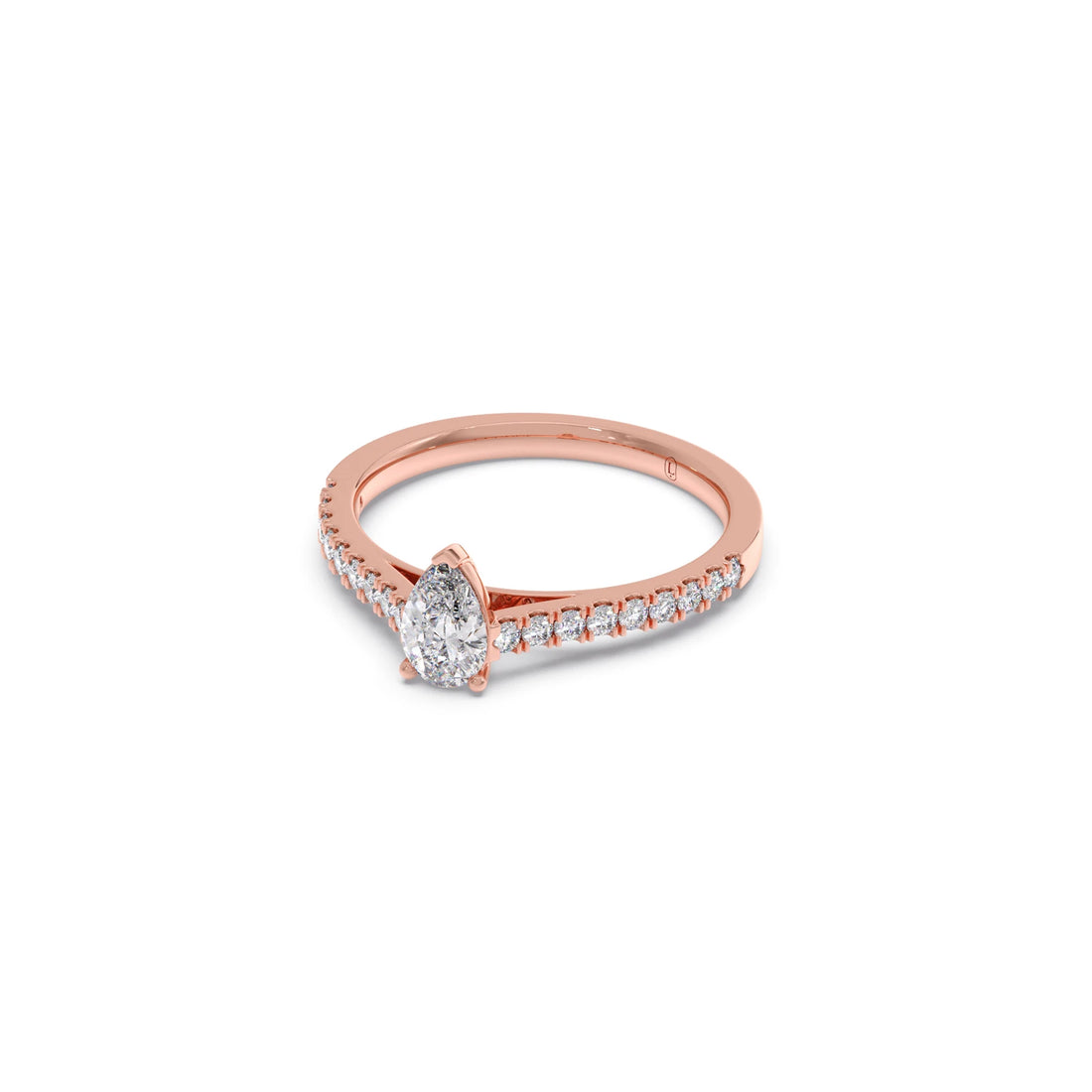 Pear Solitaire with Diamond Accents