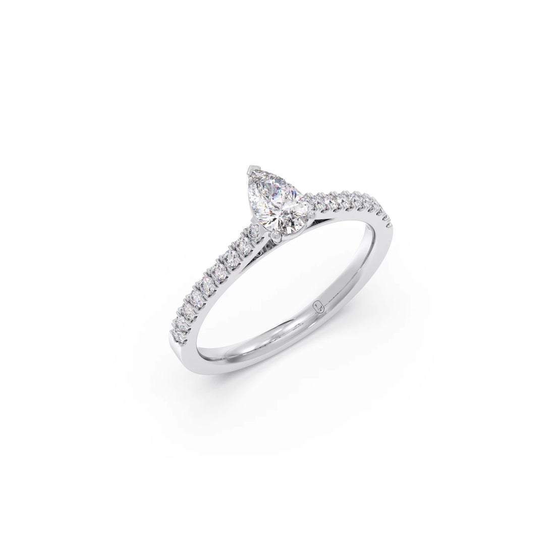 Pear Solitaire with Diamond Accents