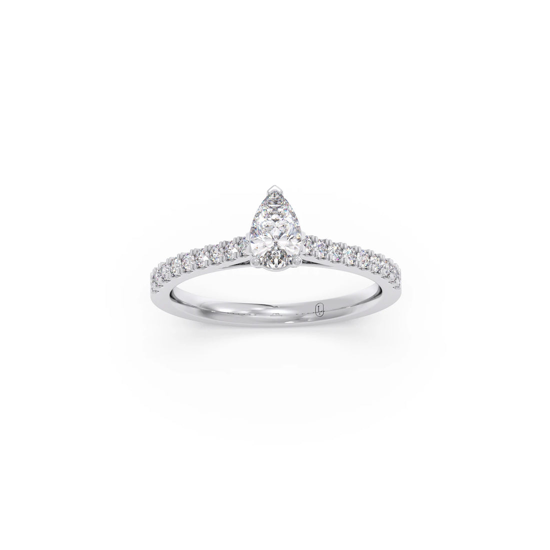 Pear Solitaire with Diamond Accents