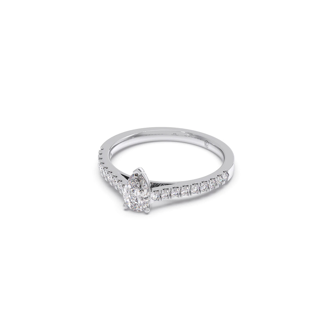 Pear Solitaire with Diamond Accents