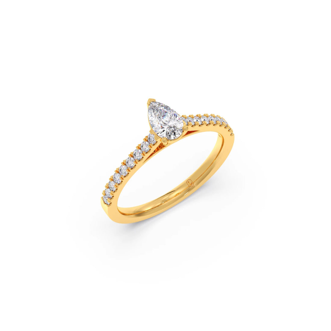 Pear Solitaire with Diamond Accents