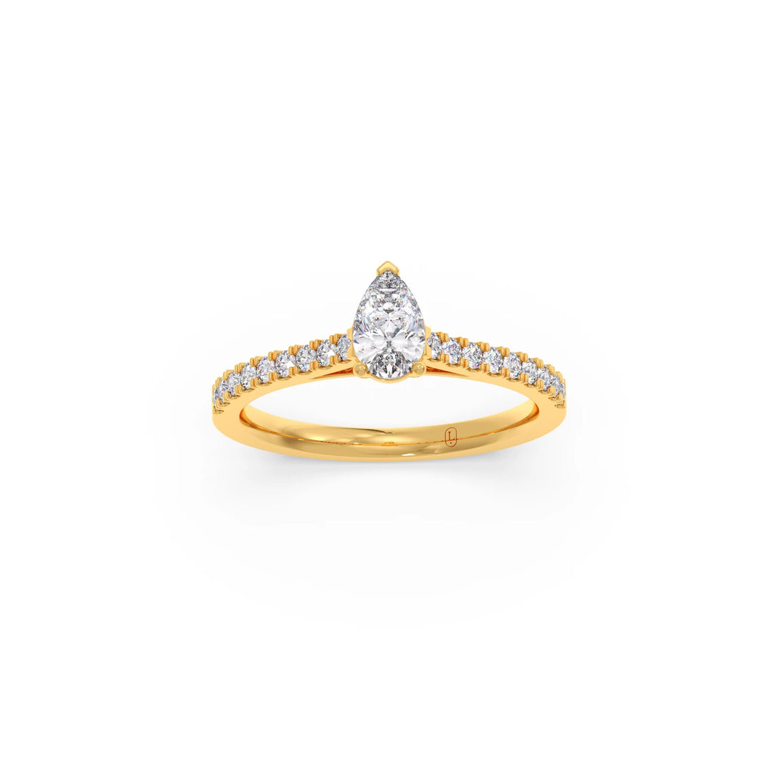 Pear Solitaire with Diamond Accents