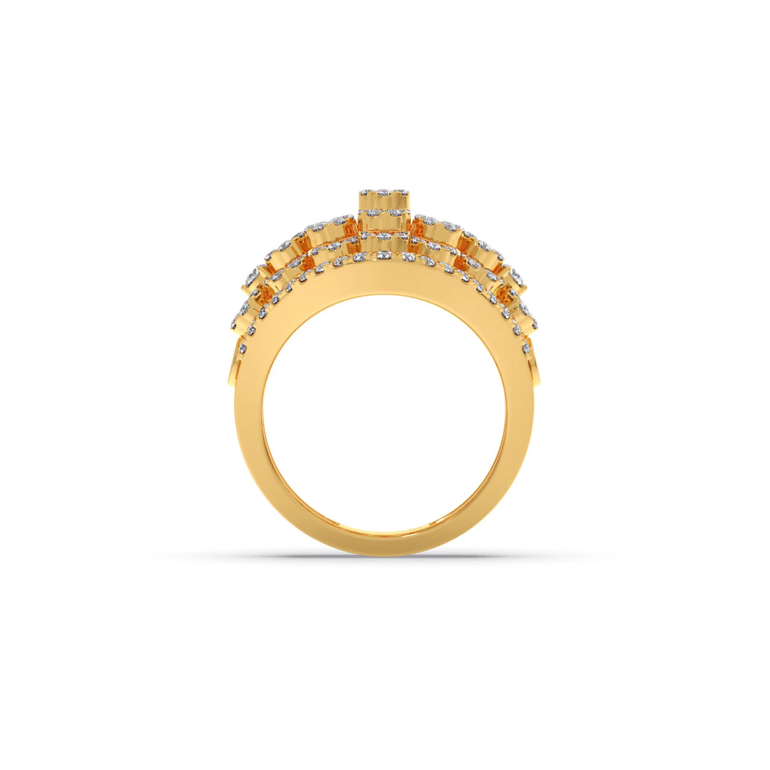 Round Diamond Classic Hexa Cluster Ring