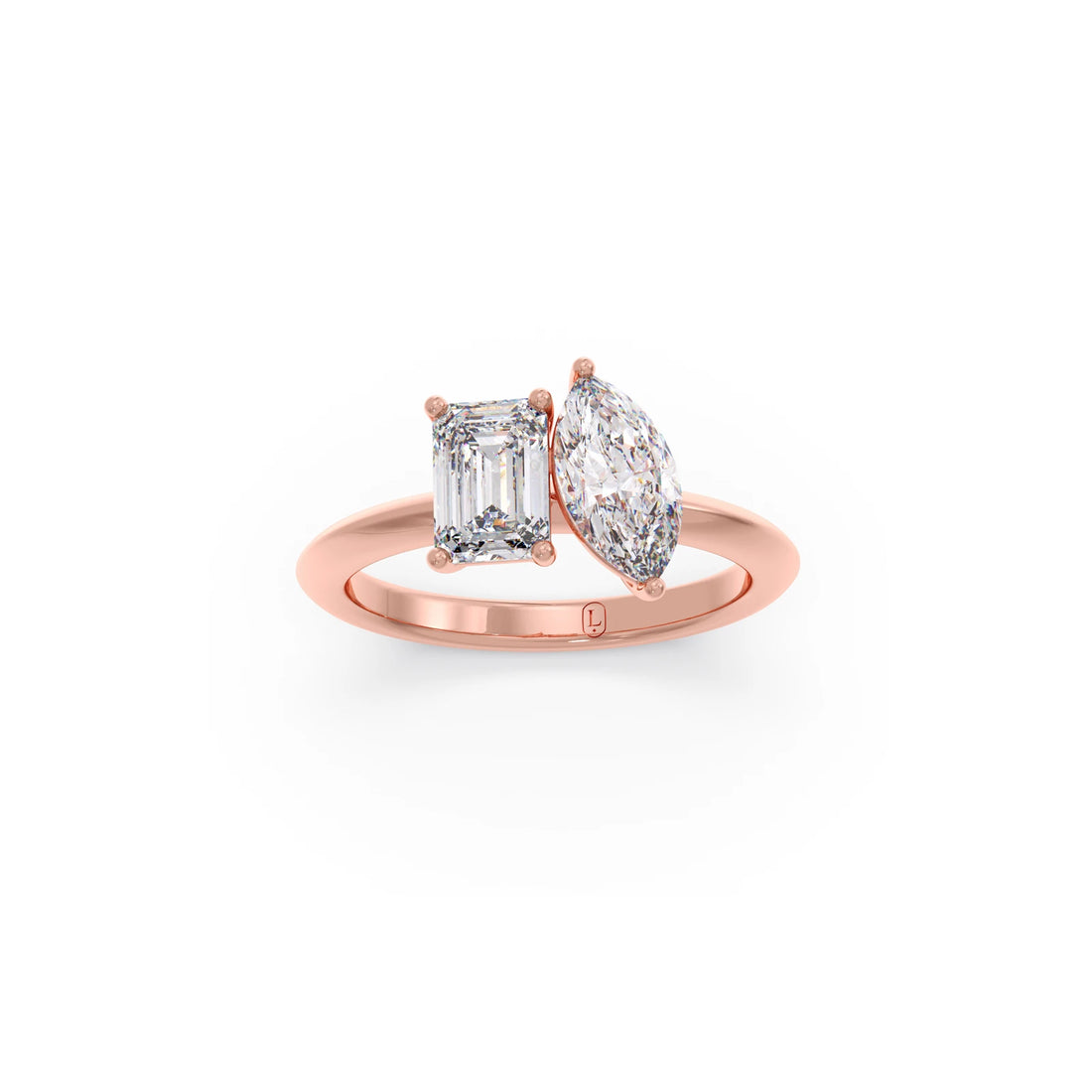 Marquise and Emerald Toi Moi Engagement Ring