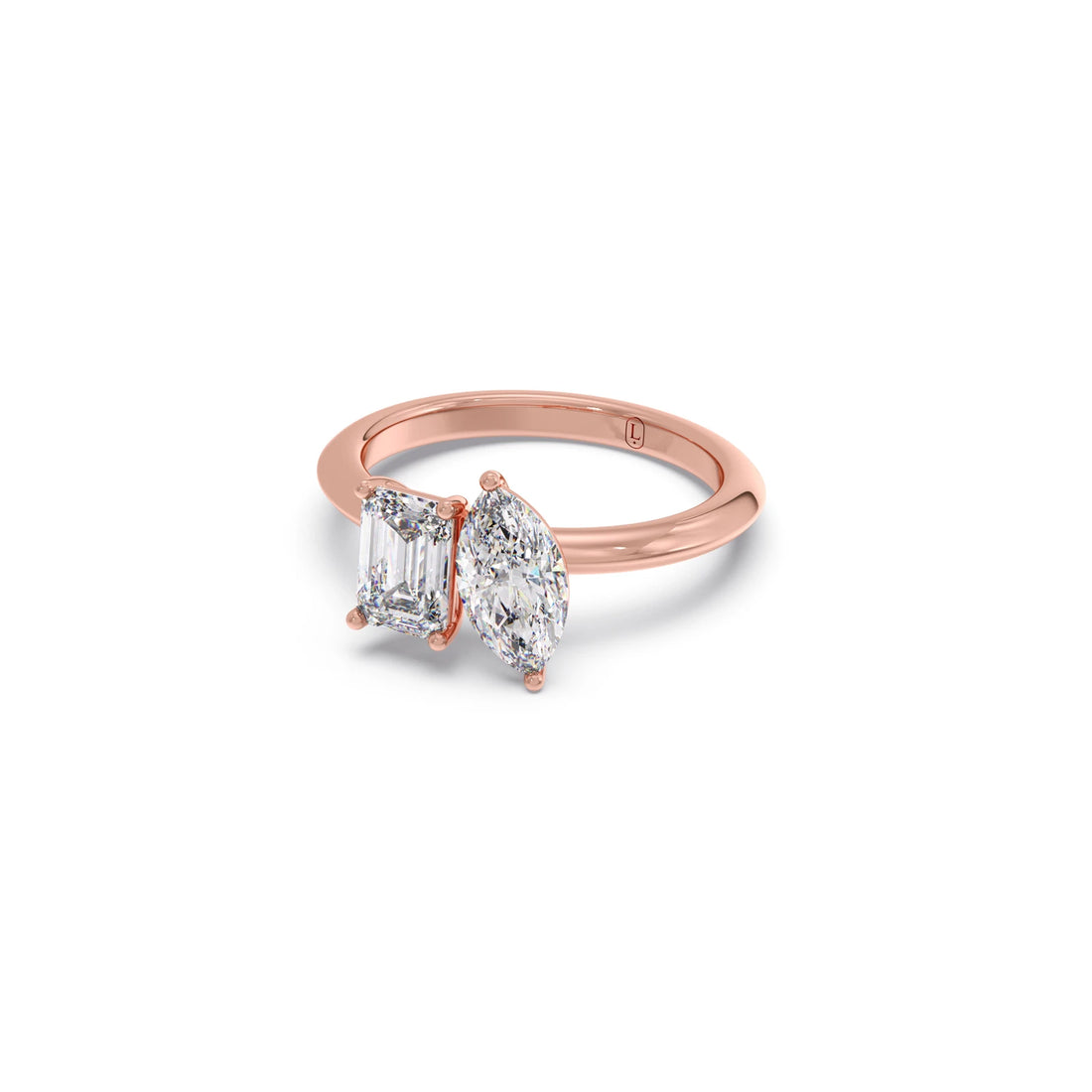 Marquise and Emerald Toi Moi Engagement Ring