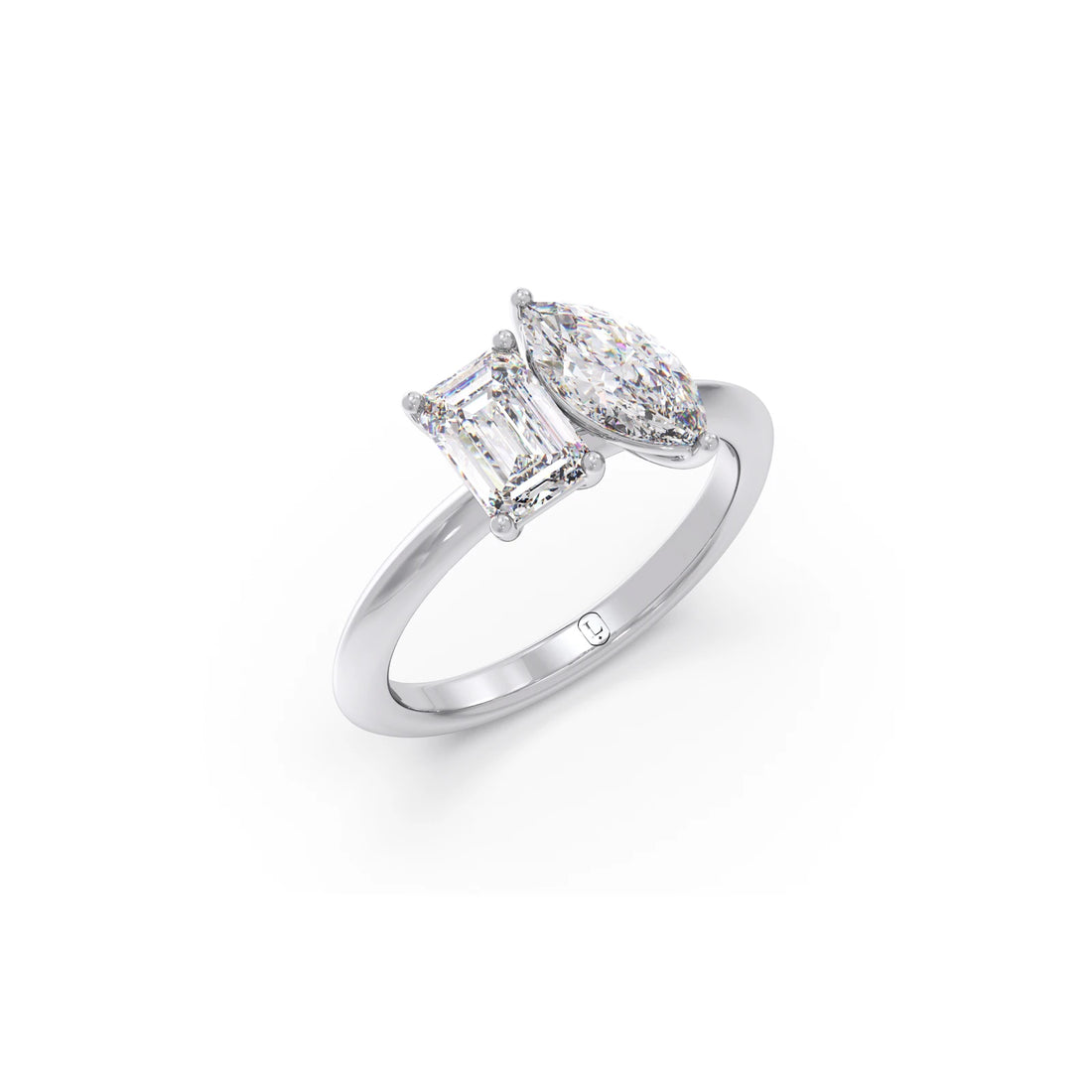 Marquise and Emerald Toi Moi Engagement Ring