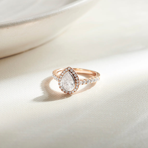 Pear Halo Engagement Ring
