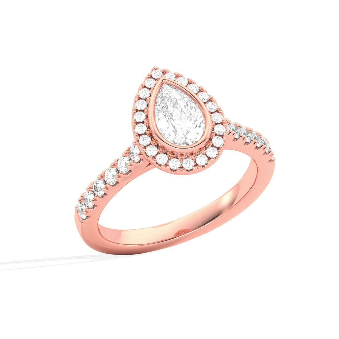 Pear Halo Engagement Ring