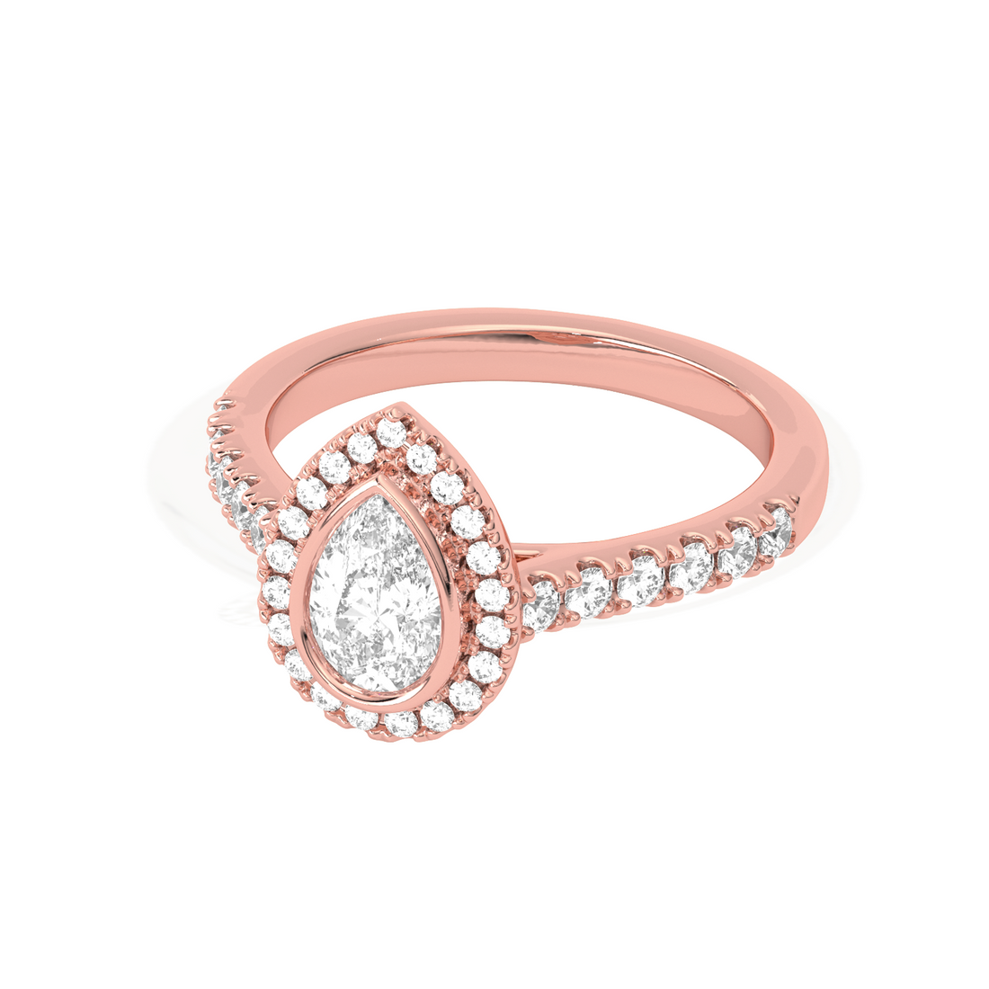 Pear Halo Engagement Ring