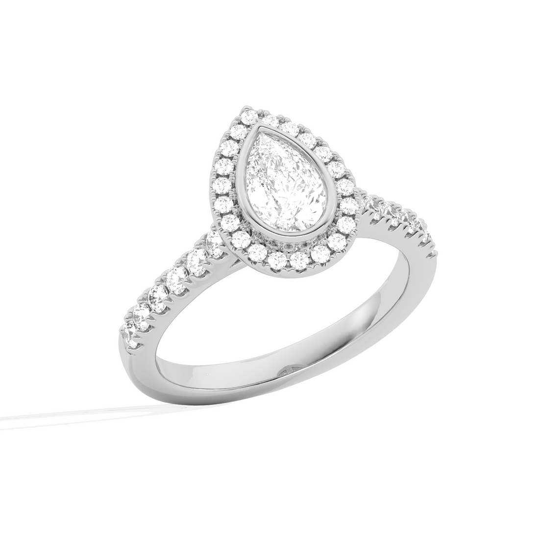 Pear Halo Engagement Ring