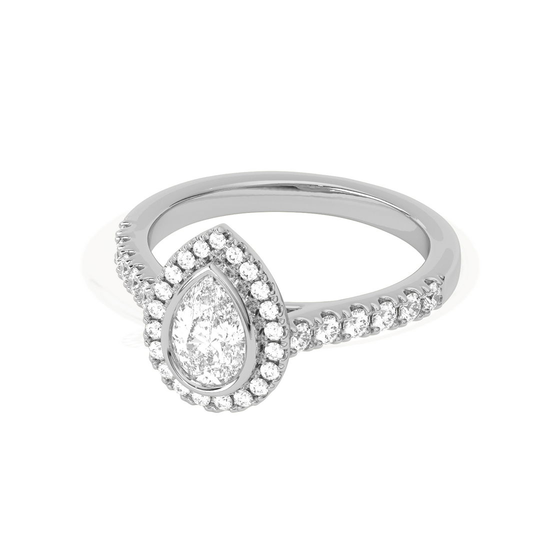 Pear Halo Engagement Ring