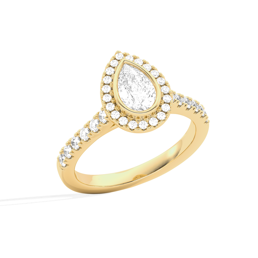 Pear Halo Engagement Ring