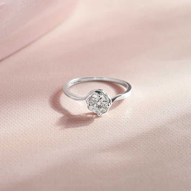 Round Diamond Bypass Solitaire Ring