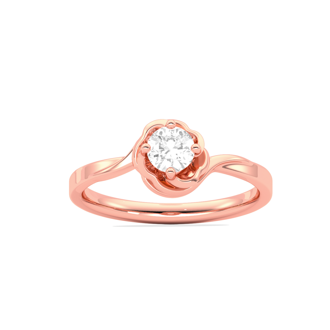 Round Diamond Bypass Solitaire Ring