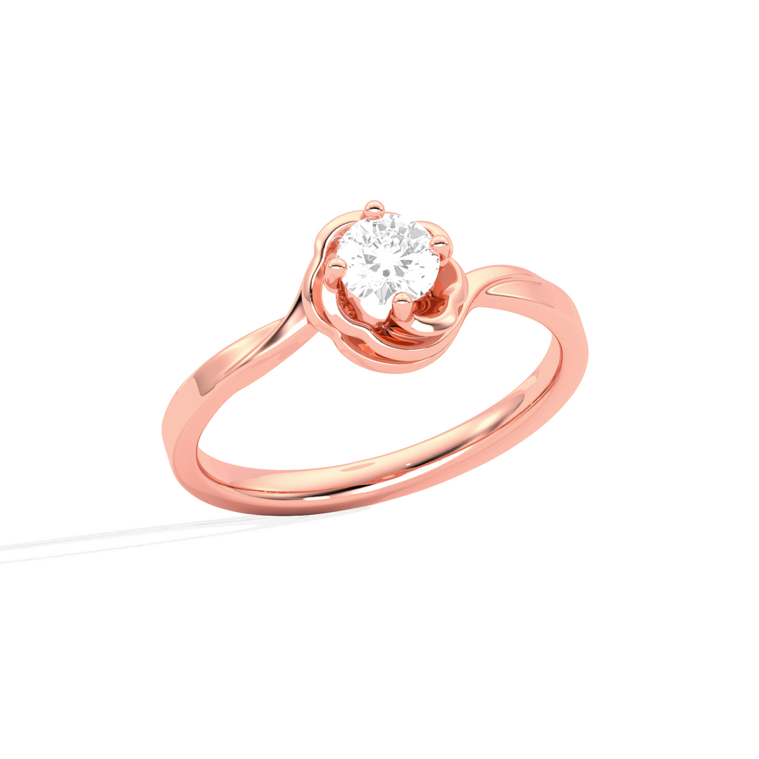 Round Diamond Bypass Solitaire Ring