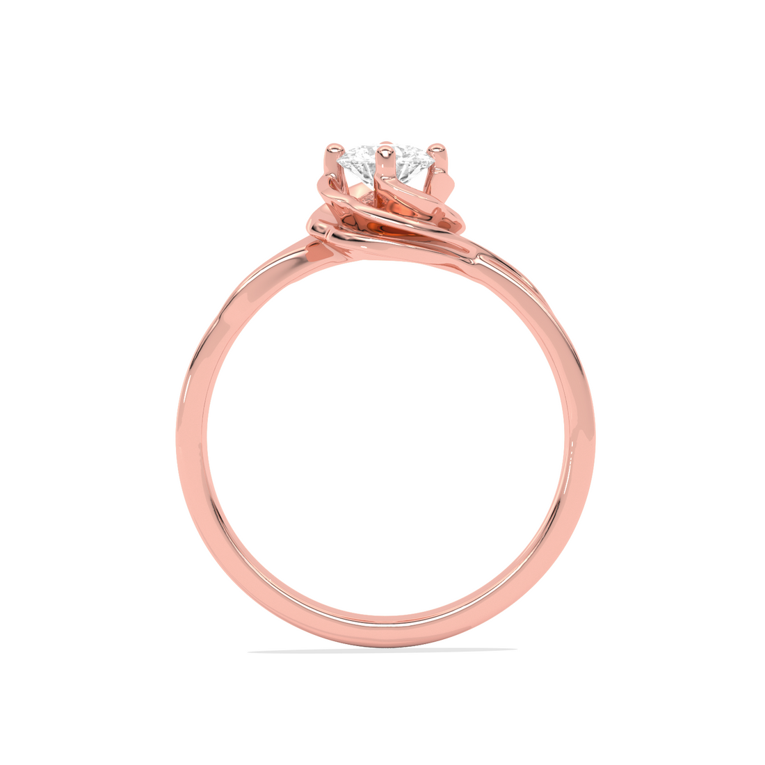 Round Diamond Bypass Solitaire Ring