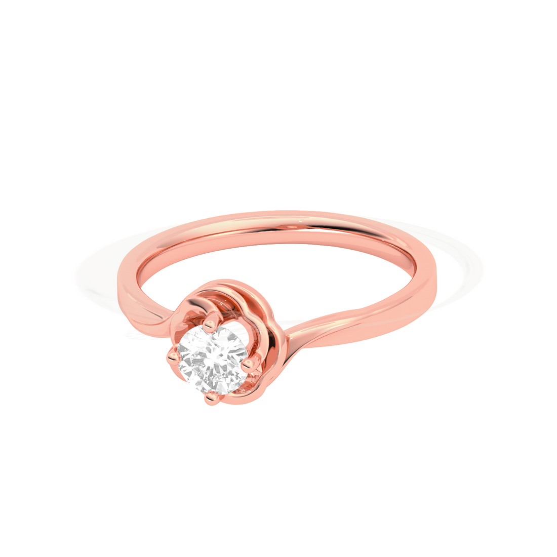 Round Diamond Bypass Solitaire Ring