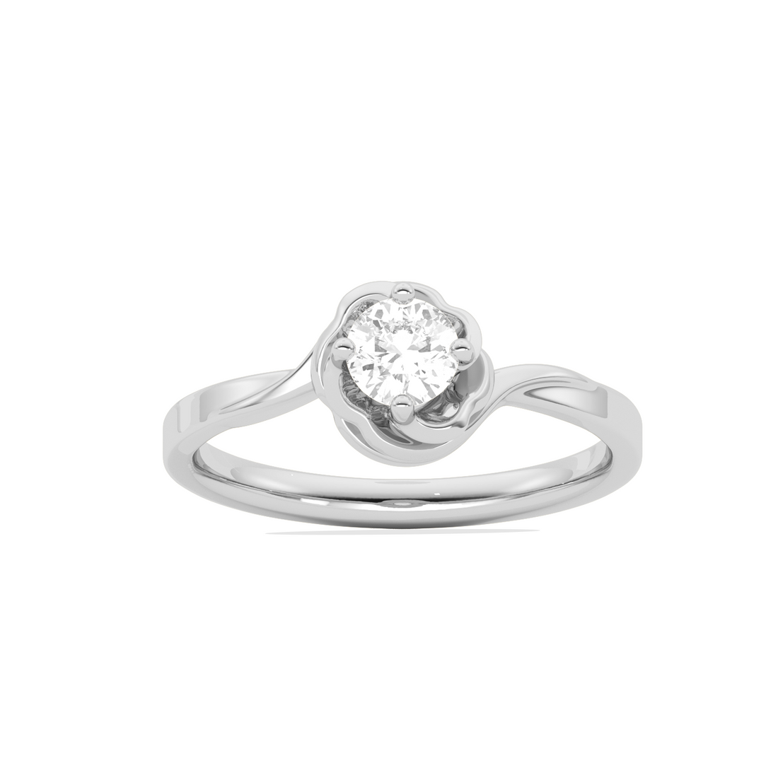 Round Diamond Bypass Solitaire Ring