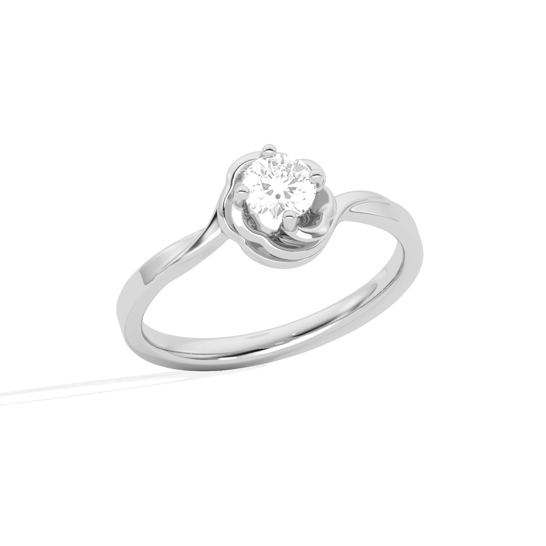 Round Diamond Bypass Solitaire Ring