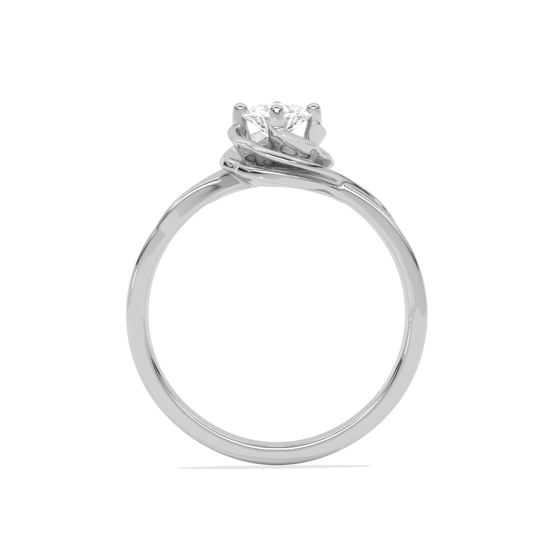 Round Diamond Bypass Solitaire Ring