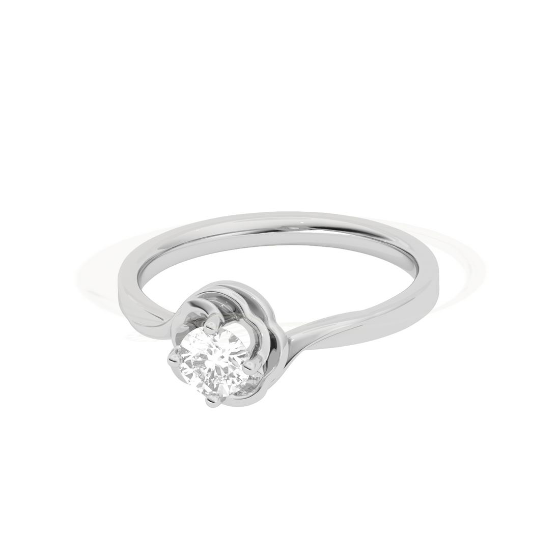 Round Diamond Bypass Solitaire Ring