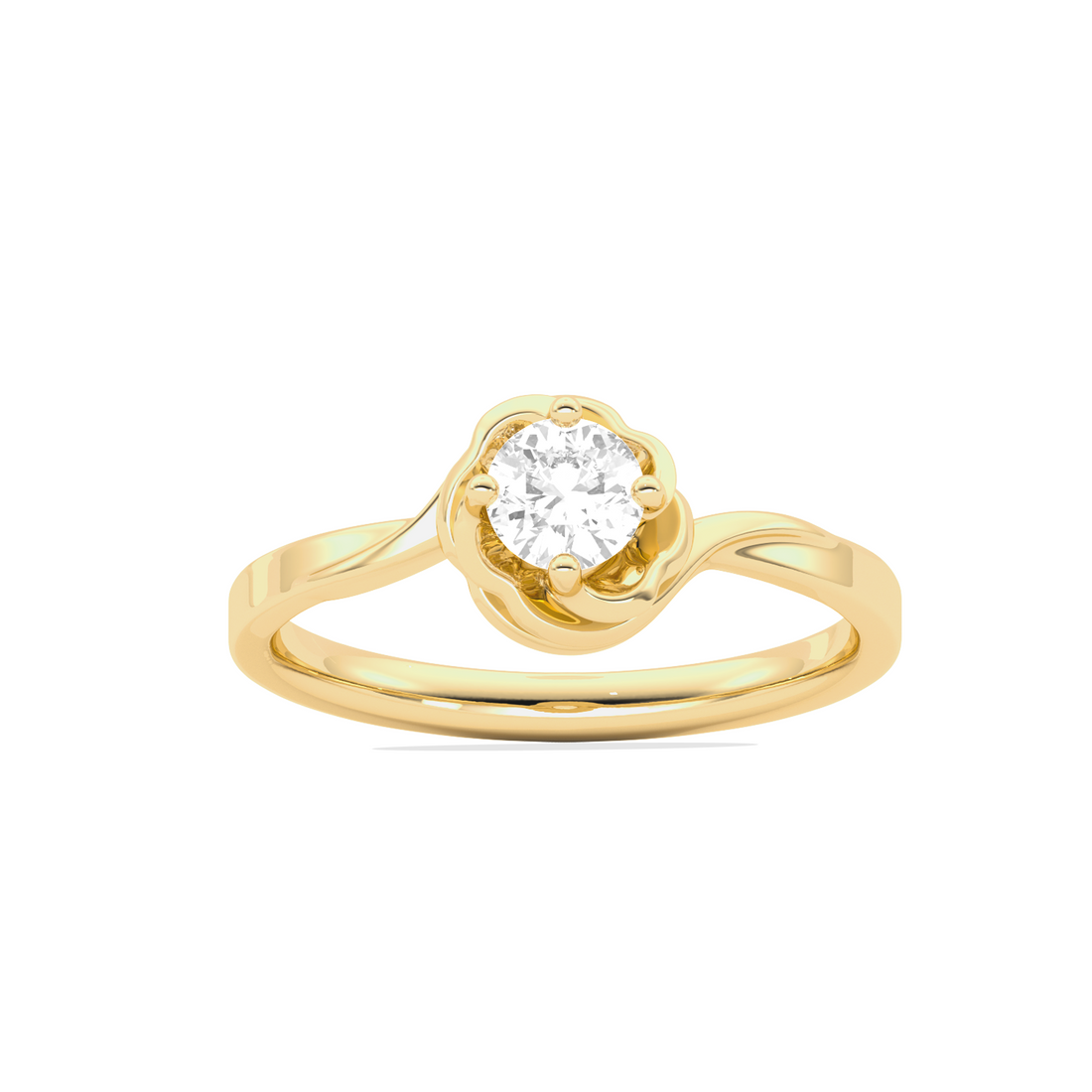 Round Diamond Bypass Solitaire Ring