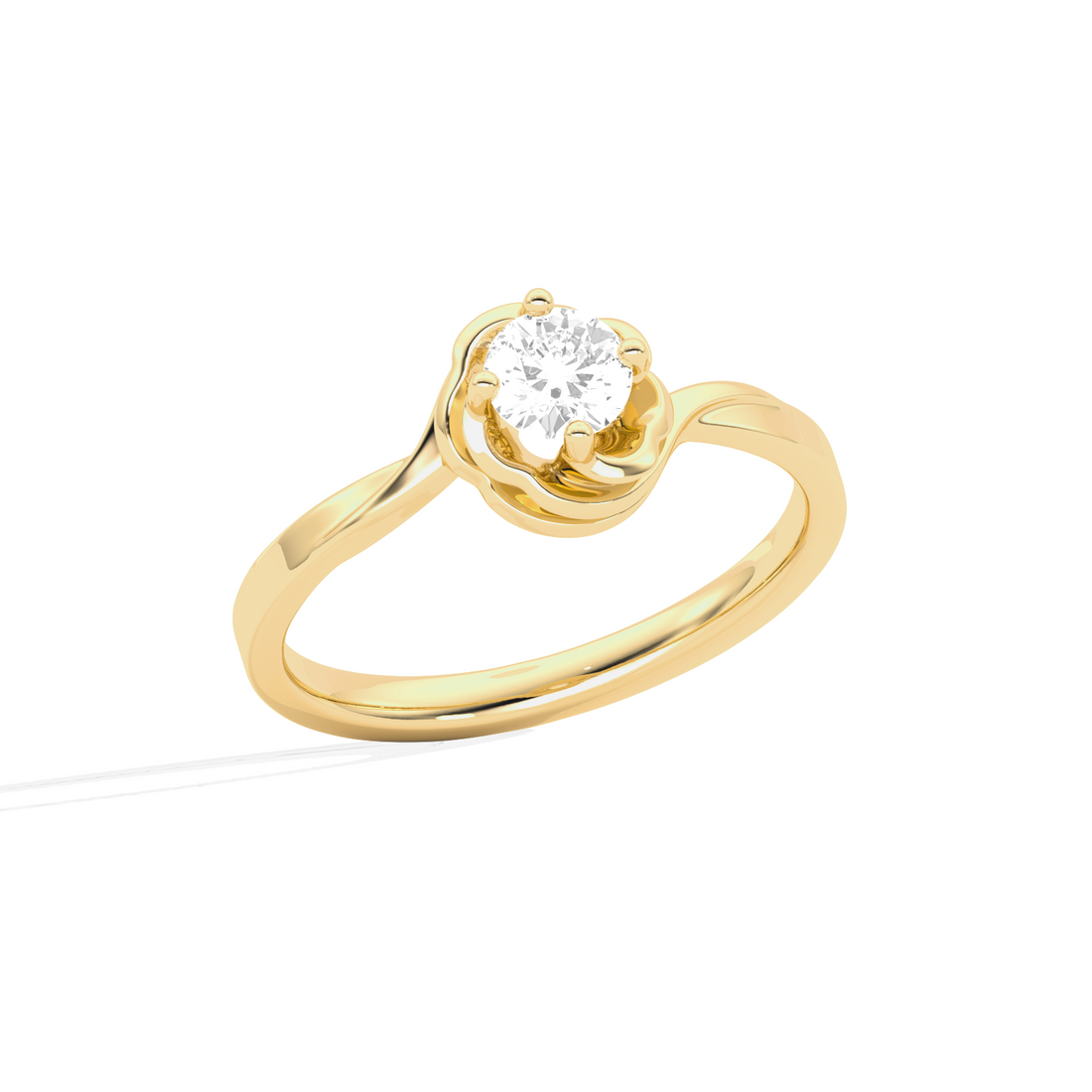 Round Diamond Bypass Solitaire Ring