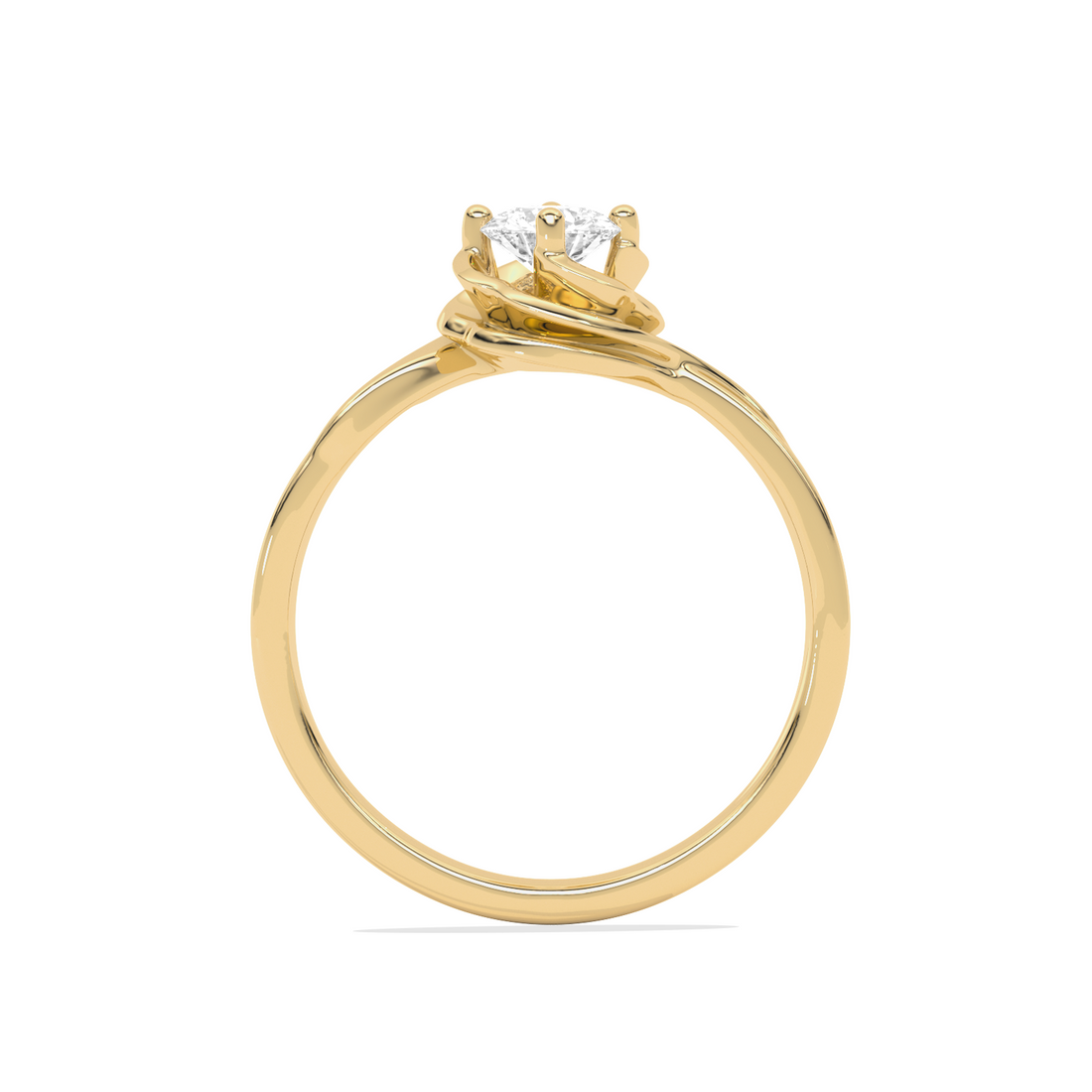 Round Diamond Bypass Solitaire Ring