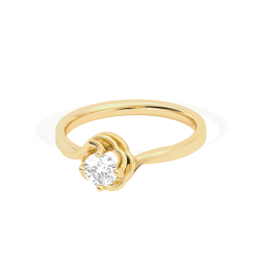 Round Diamond Bypass Solitaire Ring
