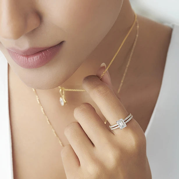 Stackable Emerald-Cut Engagement Ring