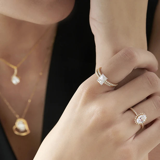 Stackable Emerald-Cut Engagement Ring