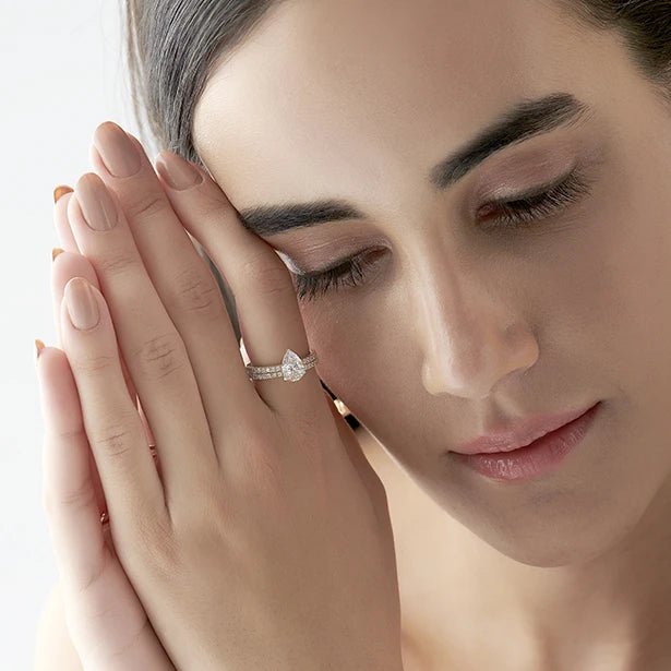 Stackable Pear- Cut Engagement Ring
