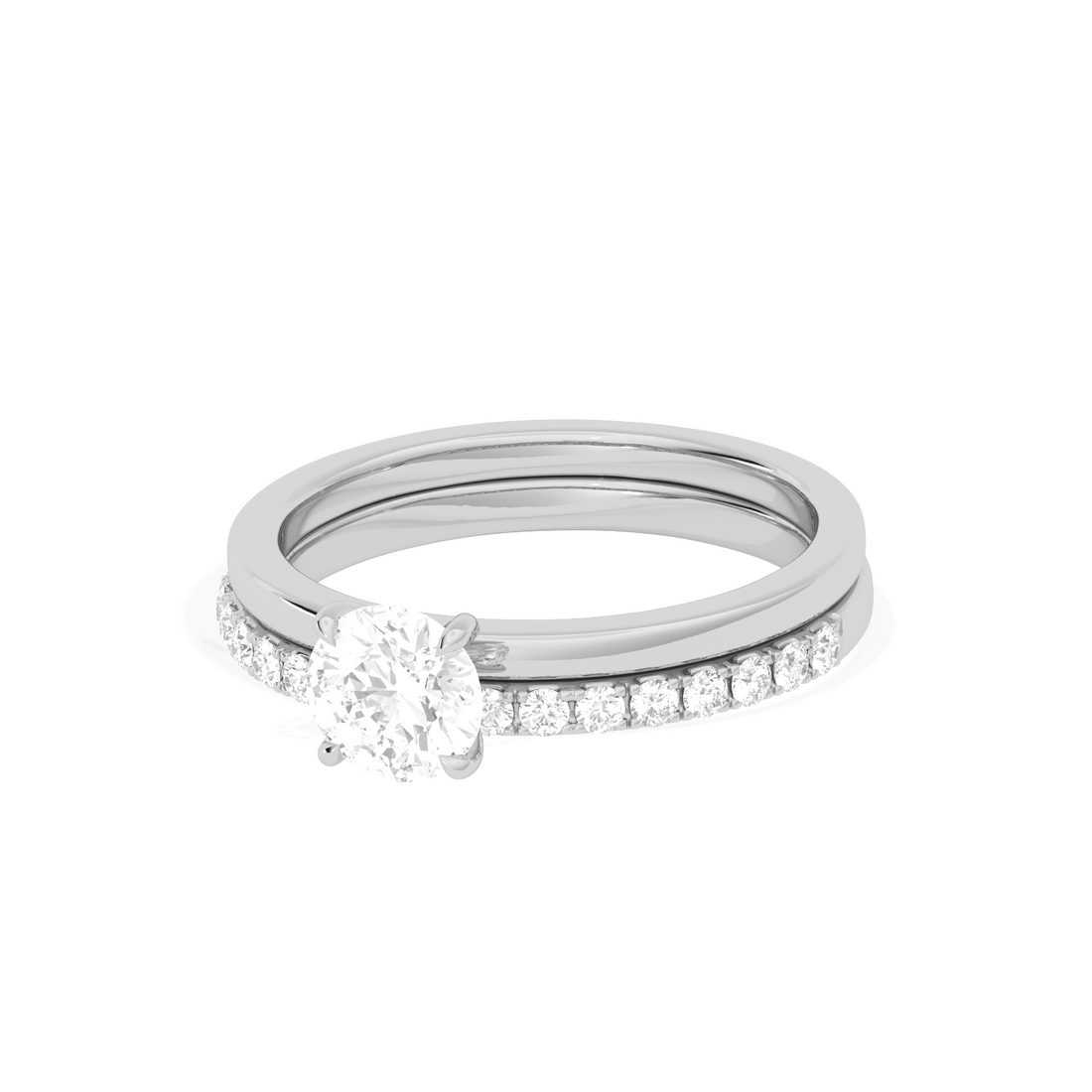 Stackable Round-Cut Solitaire Engagement Ring