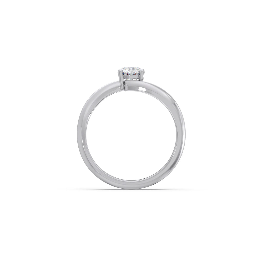 Round-Cut Bypass Solitaire Engagement Ring