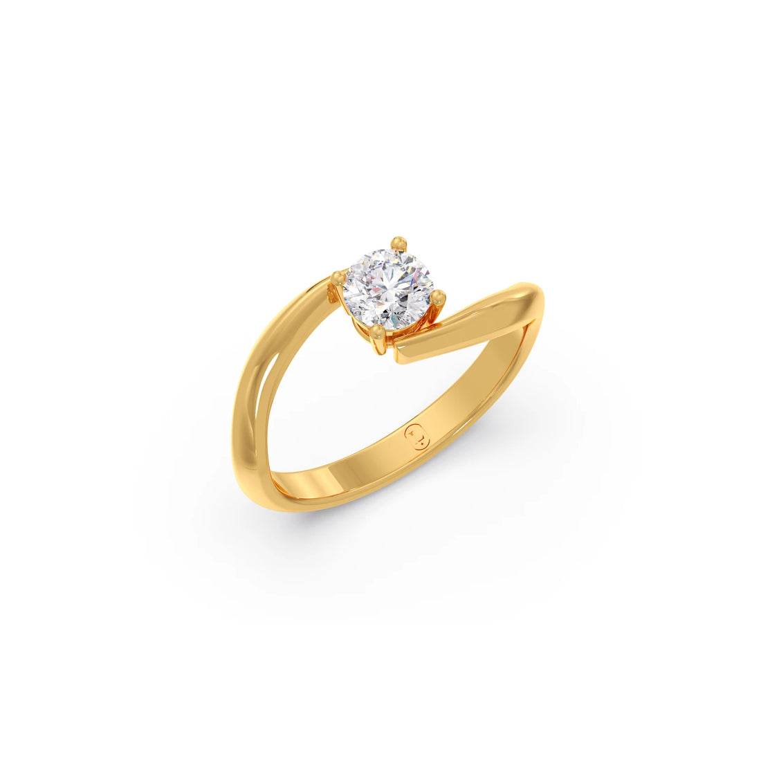Round-Cut Bypass Solitaire Engagement Ring