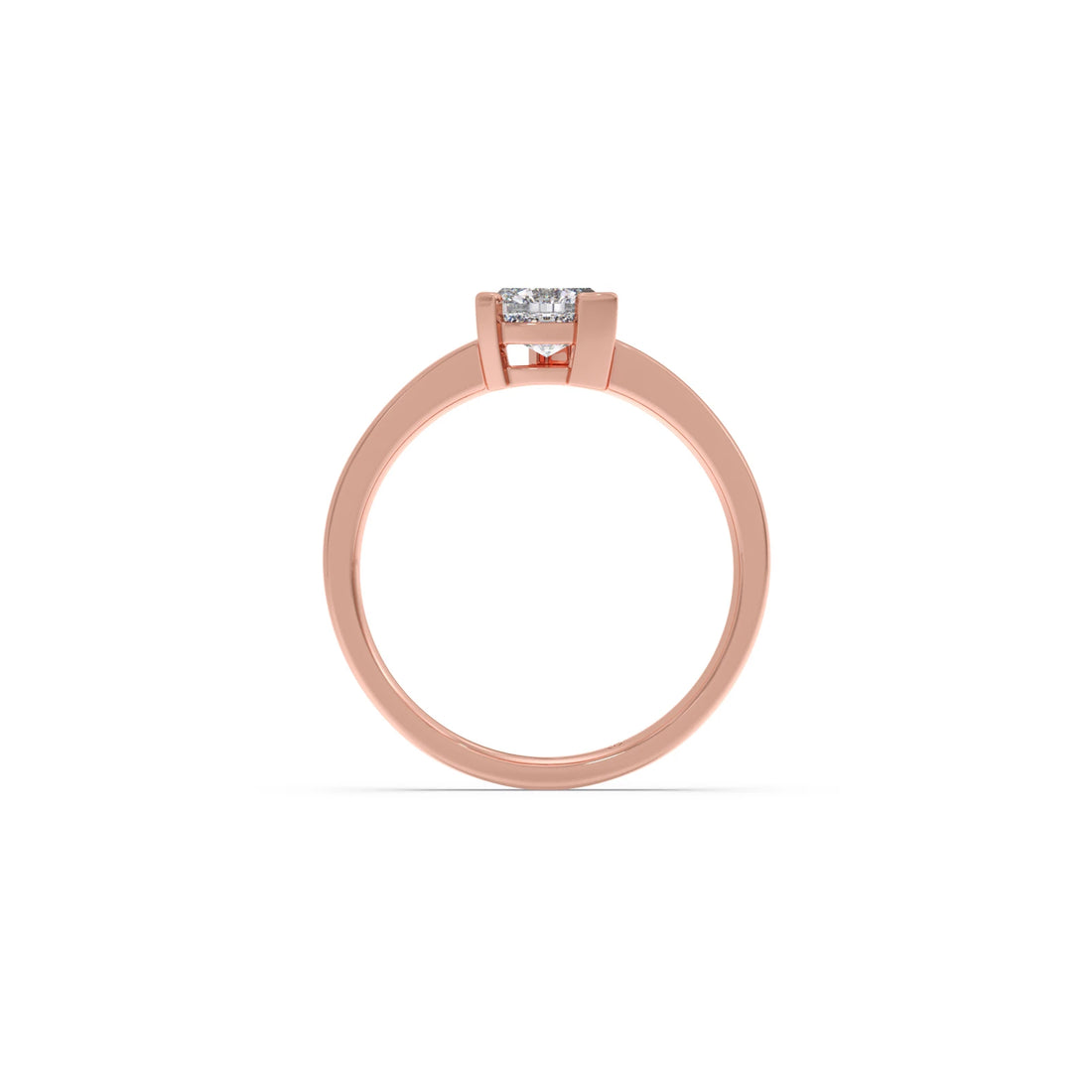 Half Bezel Set Trillion Cut Solitaire Ring