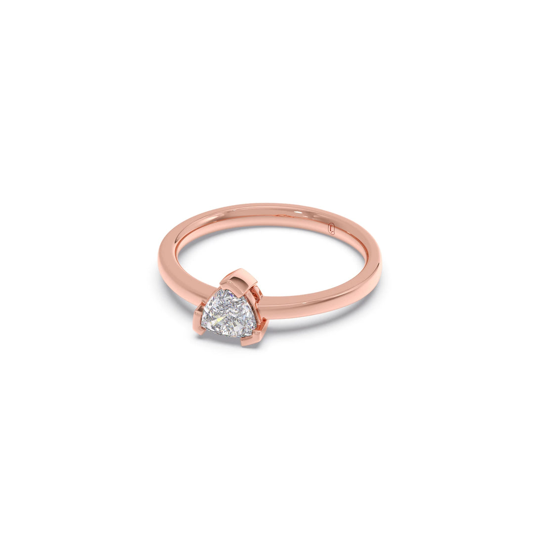 Half Bezel Set Trillion Cut Solitaire Ring