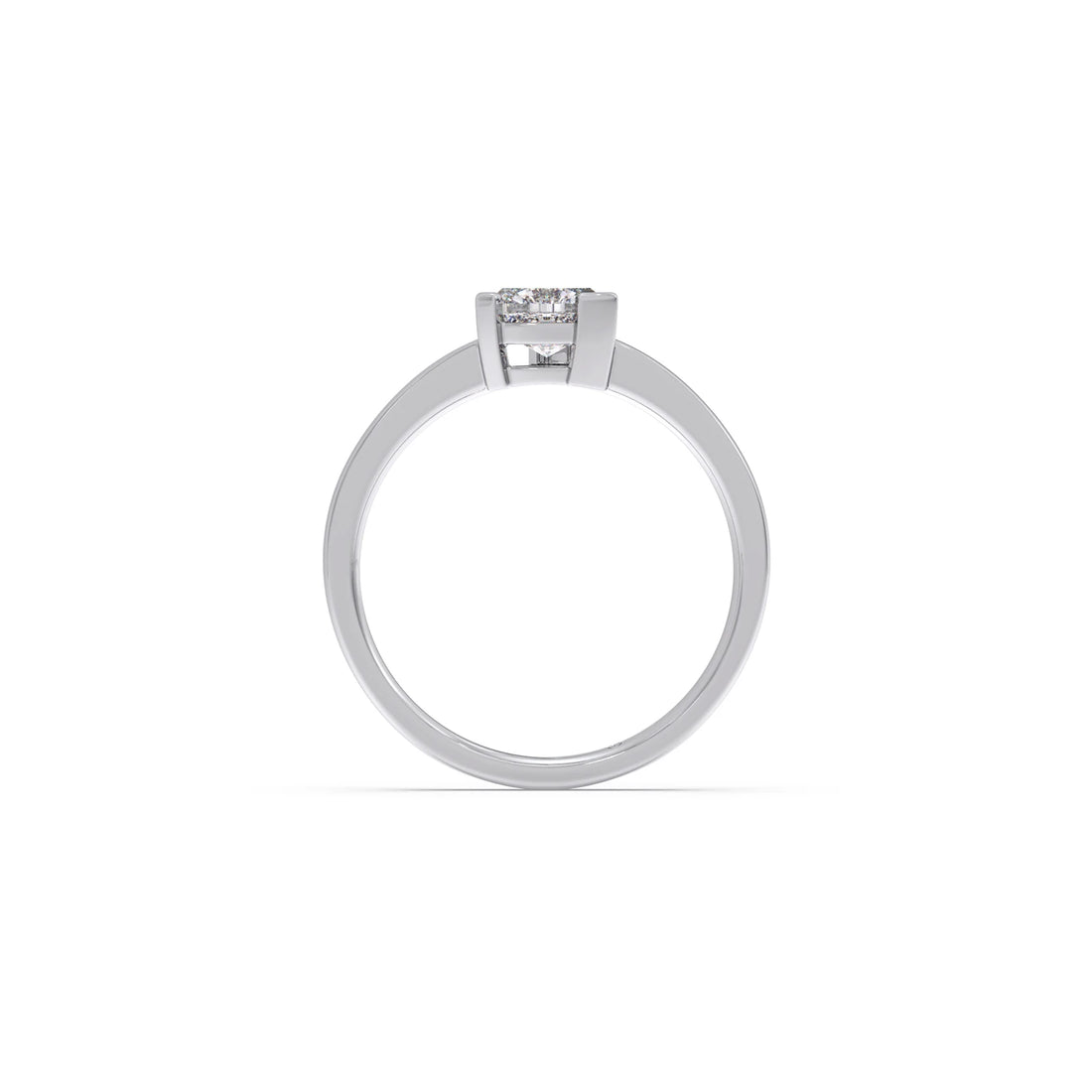 Half Bezel Set Trillion Cut Solitaire Ring