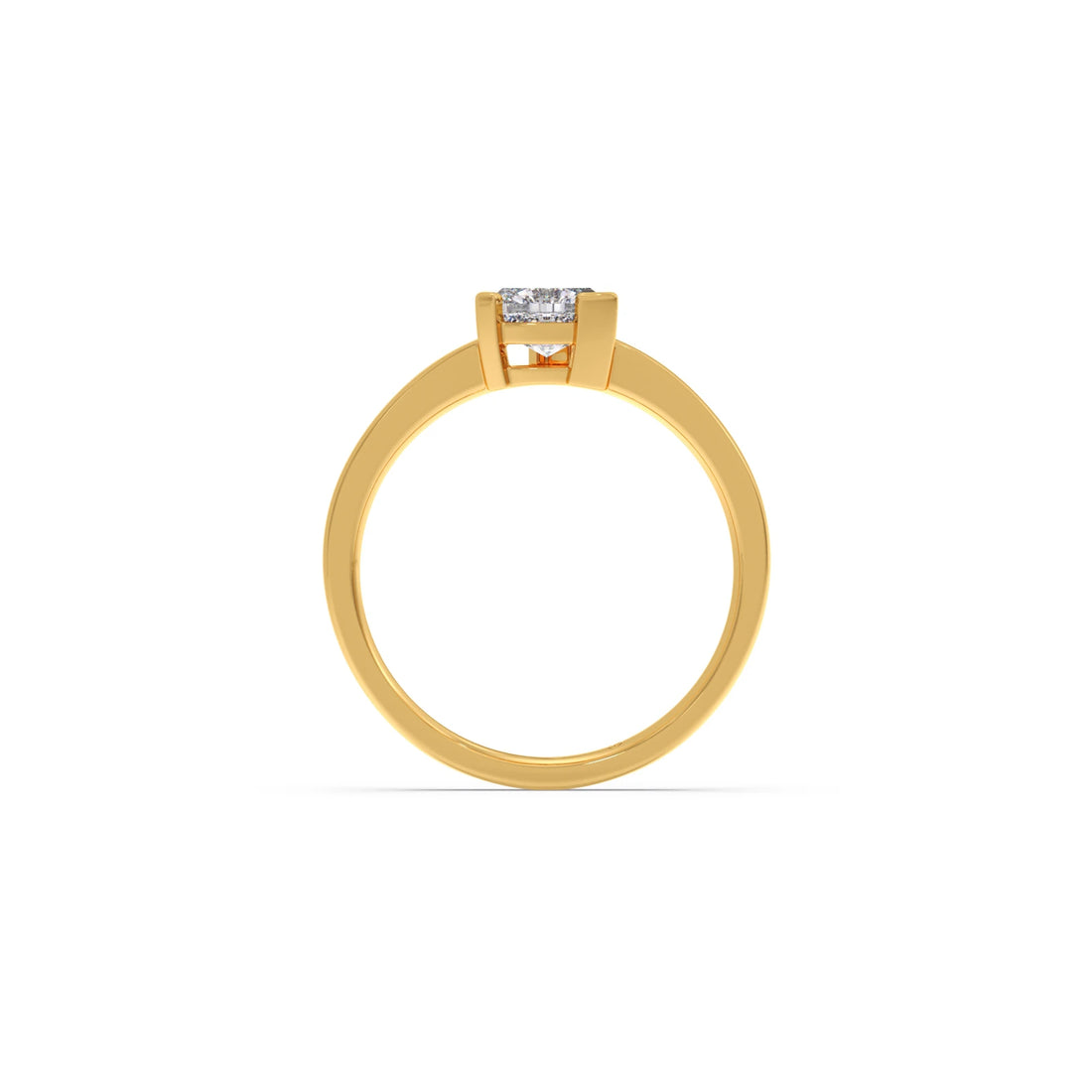 Half Bezel Set Trillion Cut Solitaire Ring