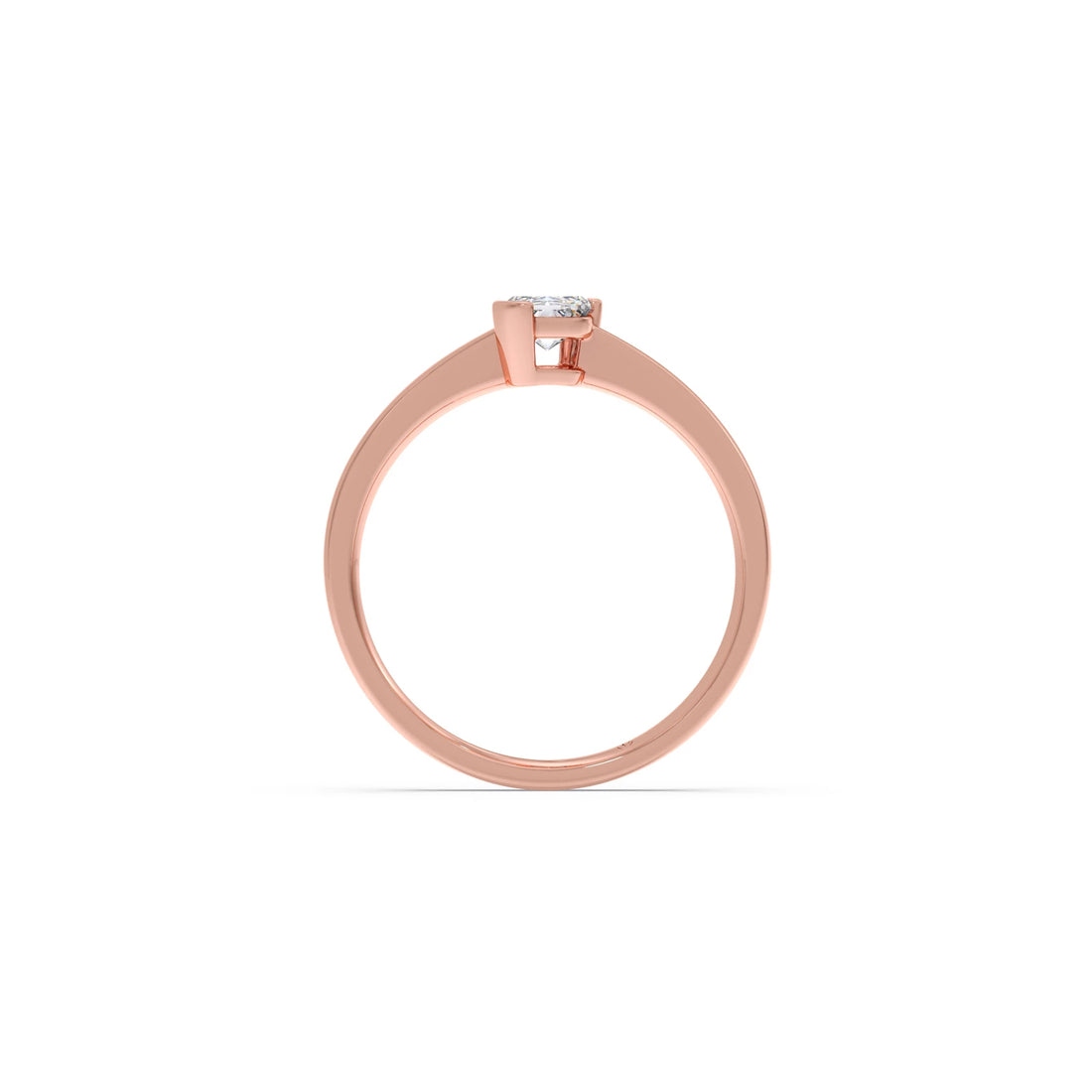 Half Bezel Set Frost Emerald Cut Solitaire Ring