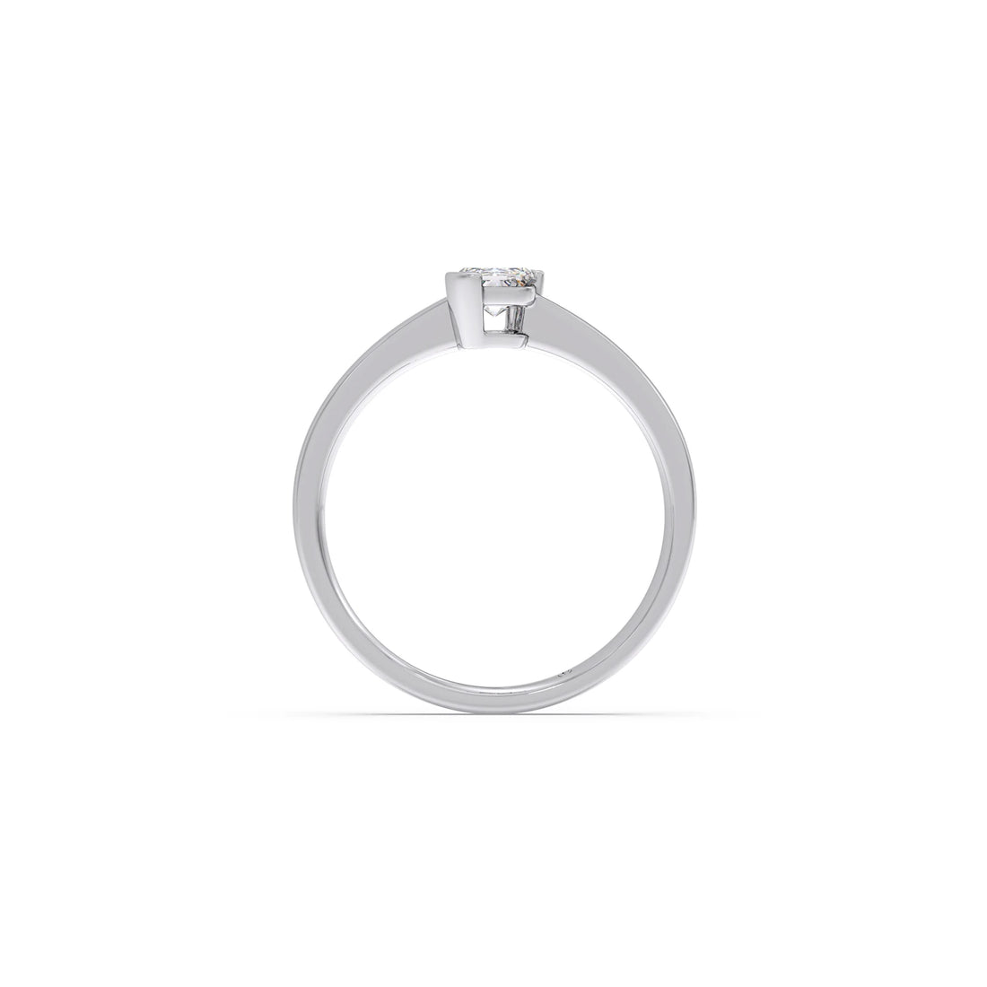 Half Bezel Set Frost Emerald Cut Solitaire Ring