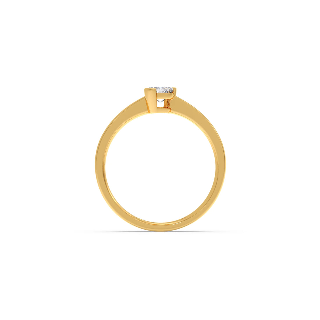 Half Bezel Set Frost Emerald Cut Solitaire Ring