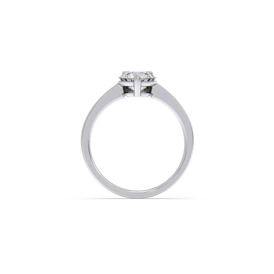 Half Bezel & Claw Prong Set Luminious Round Shape Solitaire Ring