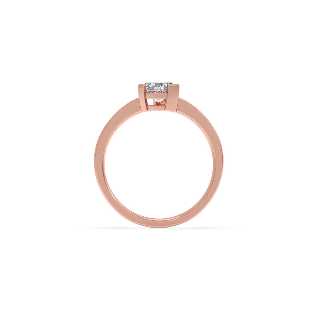 Half Bezel & Claw Prong Set Smallitaire Trillion Shape Diamond Ring