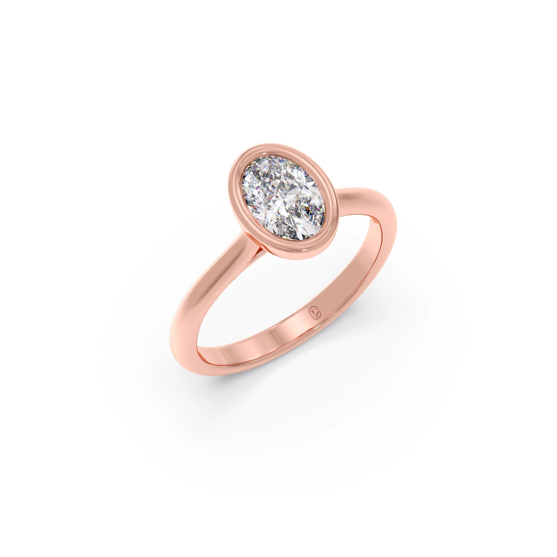1 ct Bezel setting Oval Cut Solitaire Ring